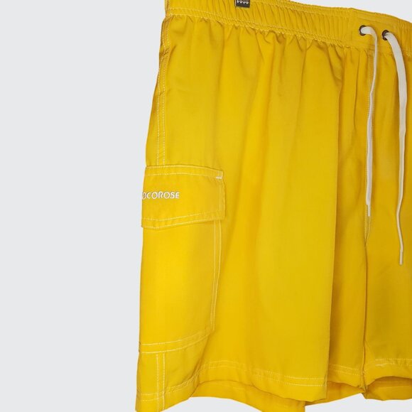 EUC Rocorose Womens Yellow Swim Trunks With Drawstring & Cargo Pocket XXXL - Picture 5 of 9